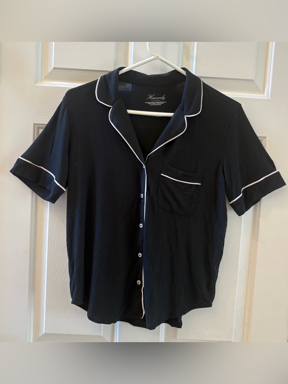 Victoria's Secret Pajama top XS short sleeve soft modal black heavenly NEW